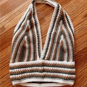 Striped Knit Halter Top from Italy